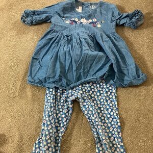 Bonnie Baby Light Blue Chambray Button-Back Dress